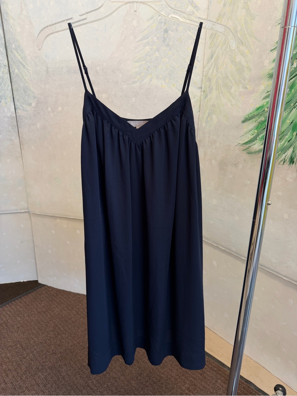 Gorgeous Navy Blue Slip Dress with Adjustable Straps + Pockets